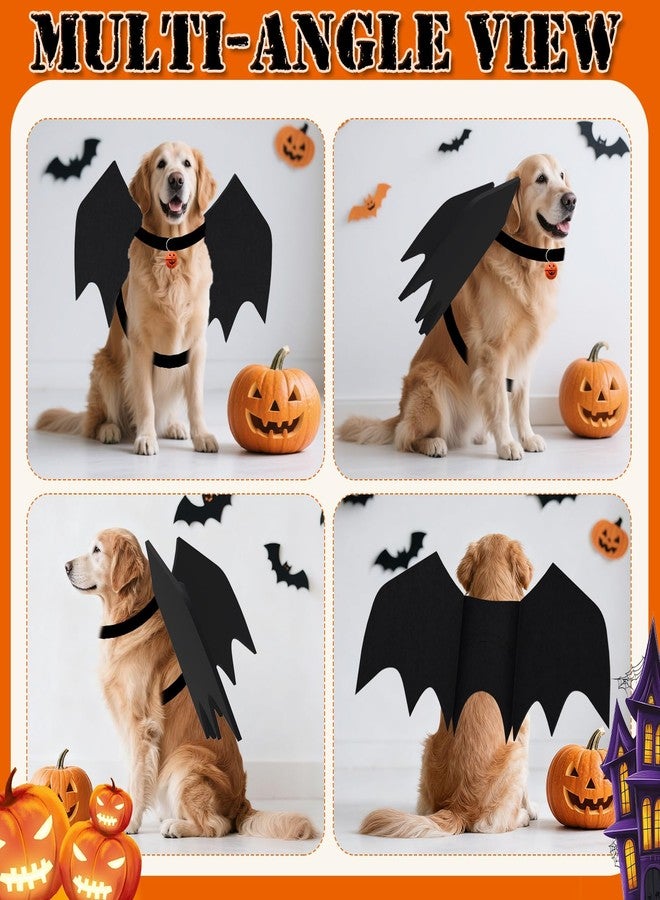 OLANRUN Dog Halloween Costumes for Large Dogs, Dog Bat Wings with Pumpkin Bell Pet Halloween Cosplay Party Dress Up (Large) - Image 2